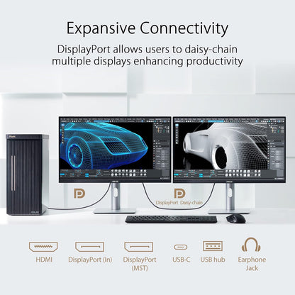 ASUS ProArt Display 27” 4K HDR Professional Monitor (PA279CRV) - IPS, UHD (3840 x 2160), 99% DCI-P3/Adobe RGB, ΔE < 2, Calman Verified, USB-C PD 96W, DisplayPort, Daisy-Chain, Ergonomic, 3yr Warranty