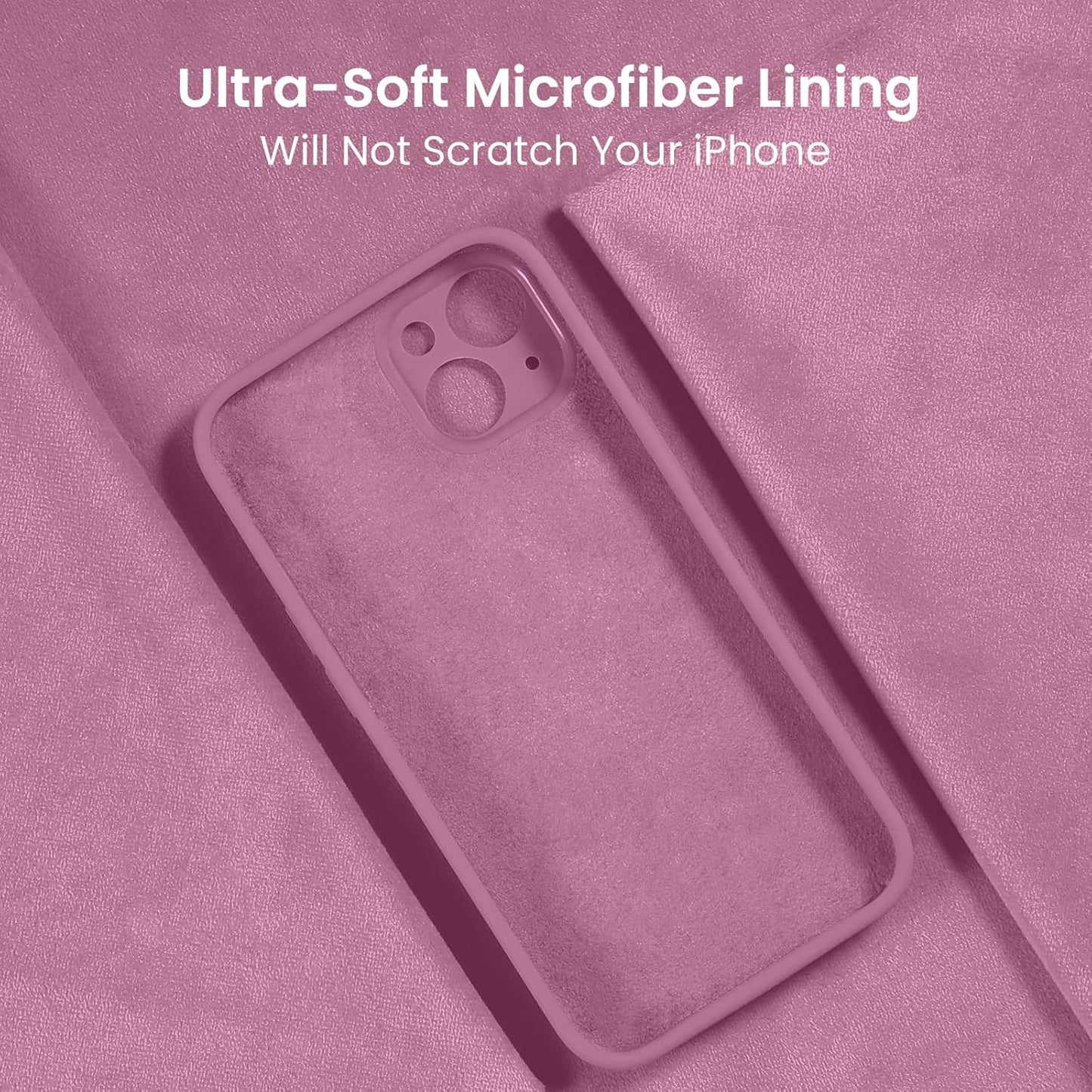 FireNova Designed for iPhone 15 Plus Case, Silicone [Camera Protection] Case with [2 Screen Protectors], Soft Anti-Scratch Microfiber Lining Inside, 6.7 inch, Lilac Purple