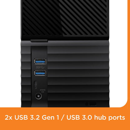 WD 16TB My Book Duo Desktop RAID External Hard Drive HDD, USB 3.1, With Password Protection and Auto Backup Software - WDBFBE0160JBK-NESN