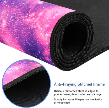 Gaming Mouse Pad, 31.5x15.7x0.12 inch Waterproof Computer Keyboard Mouse Mat Non-Slip Mousepad Rubber Base and Stitched Edges for Game Players, Office, Study, Esports Pros, Home, Desktop