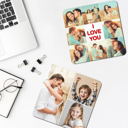 Custom Mouse Pad, Personalized Mouse Pad with Photo & Text, Neoprene Mouse Mat for Laptop Computer Office Desk, Mousepad Small with Anti-Slip Rubber Base