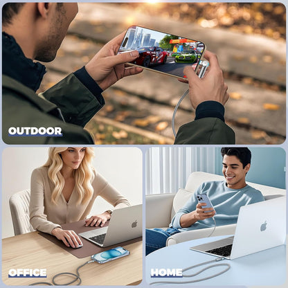 USB C to USB C Cable10ft,240W 2-Pack Braided 180°Rotating Type C Charging CableFast Charge for iPhone 16/16Pro/16Plus/16ProMax,MacBook Air,iPad Pro,Pixel,Samsung Galaxy S23/S24 Ultra-Light Grey