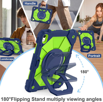 Case for iPad (A16) 11th Generation 11 Inch (2025) / iPad 10th Generation Case 10.9 Inch (2022) with 360° Rotating Stand Screen Protector Pen Holder Shoulder Strap, Navy Green