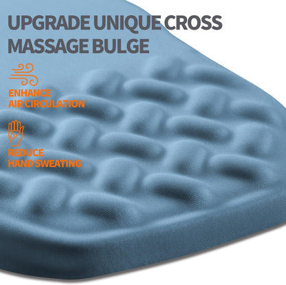 Ergonomic Slope Mouse Pad Wrist Support, Wrist Rest Mousepad for Carpal Tunnel Pain Relief with Massage Bulge and Slow Rebound Memory Foam (12x8 inch, Sky Blue)