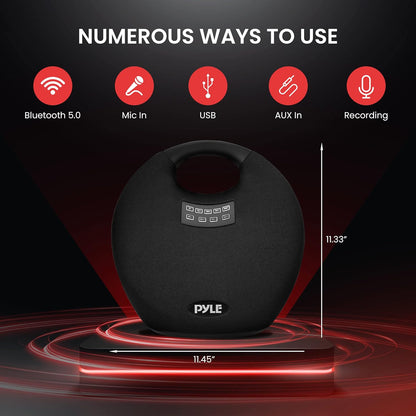 Pyle Wireless Portable Bluetooth Speaker, with Built in Rechargeable Battery, Wireless Microphone, Clear Surround Sound, 220 Watt Waterproof Speaker for Indoor and Outdoor Activities