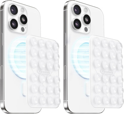 Klearlook 2PCS Magnetic Suction Phone Mount for MagSafe Case, Sticky Phone Grip Holder for iPhone, Removable Hands-Free Selfie/Video for TikTok Influencers, Women Girl Teen Gift, Transparent