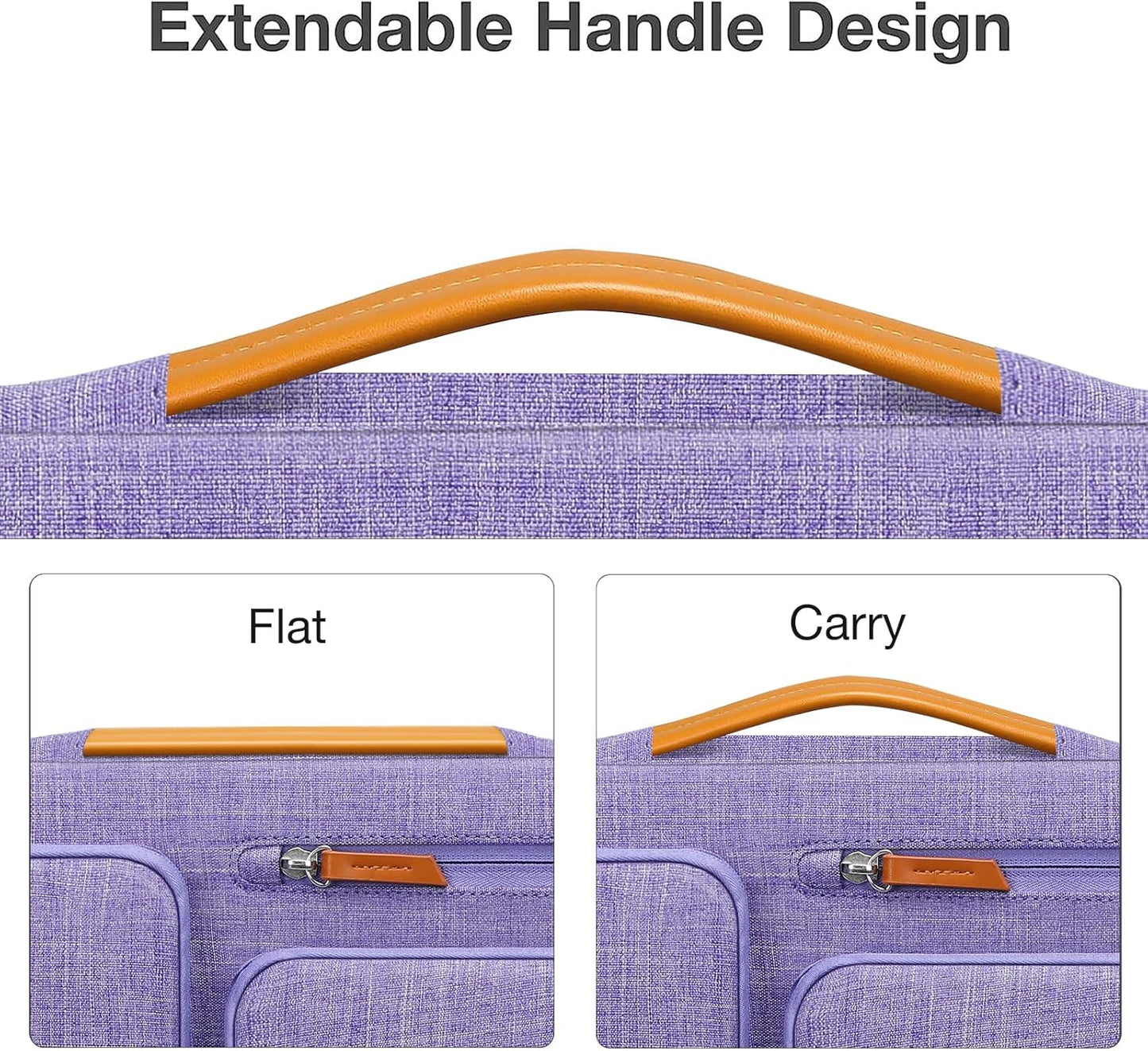 MOSISO 360 Protective Laptop Case 15 inch, 15 inch Laptop Sleeve Compatible with MacBook Air M4 M3 M2 2025 2024 2023, Dell XPS Plus, Side Open Carrying Case with 4 Zipper Pockets&Handle, Purple