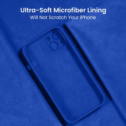 FireNova Designed for iPhone 13 Case, Silicone Upgraded [Camera Protection] Phone Case with [2 Screen Protectors], Soft Anti-Scratch Microfiber Lining Inside, 6.1 inch, Klein Blue