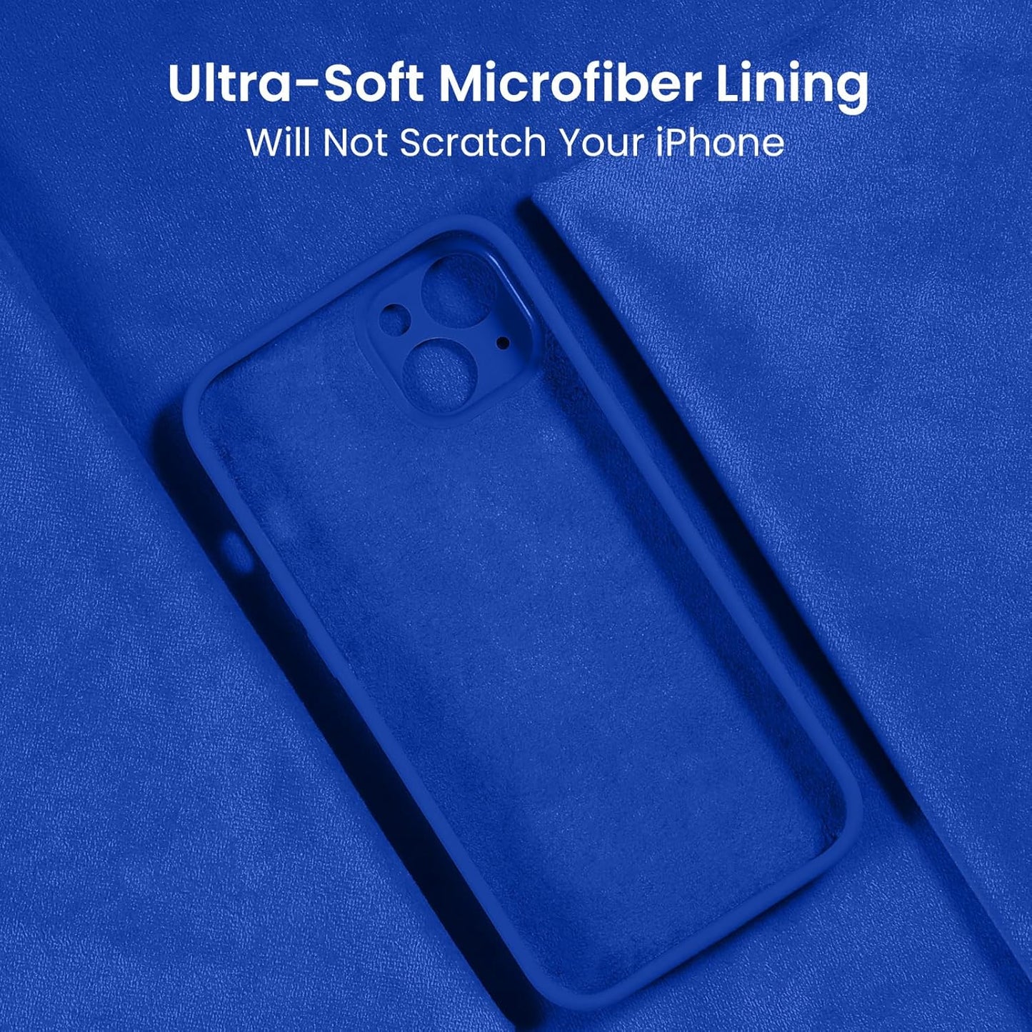 FireNova Designed for iPhone 14 Case, Silicone Upgraded [Camera Protection] Phone Case with [2 Screen Protectors], Soft Anti-Scratch Microfiber Lining Inside, 6.1 inch, Klein Blue