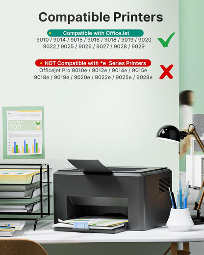 962XL Ink Cartridges Combo Pack Replacement for HP Ink 962XL Black and 962 Color Combo Pack for HP 962 962XL Ink for HP OfficeJet Pro 9010 9015 9018 9020 9025 Printer(1BK/1C/1M/1Y, 4 Pack)