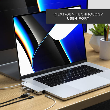 Satechi USB C Hub Multiport Adapter Pro Hub Mini, USBC Dongle with USB4 Port, USB C Data, 2 USB-A Data, Ethernet, Audio Jack, for MacBook Pro/Air M1 M2 M3 - Silver