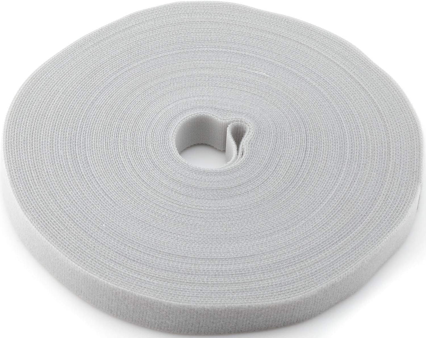 Reusable Fastening Tape Cable Ties 3/4 Inch Double Side Hook Roll (25 Yard, Grey)