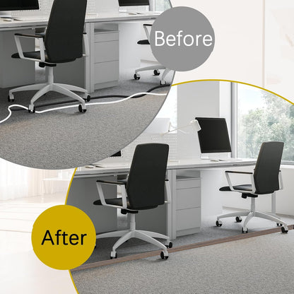 Floor Cord Cover 3.3FT Cord Covers for Wires on Floor Protect Wires & Prevent Trip Hazards, Easy to Cut for Home, Office, School, Concerts, Cavity W0.6in x H0.32in