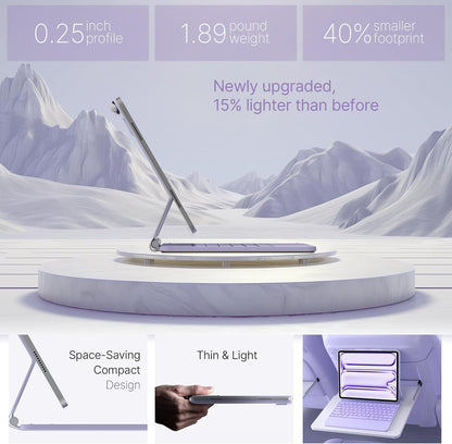 typecase Keyboard Case for iPad Pro 13-inch (M4) 2024,Magic Keyboard with 11 Colors Backlight for iPad Pro 13,Keyboard Case with Pencil Holder,Multi-Touch Trackpad,Easy-Set Magnetic Stand,Light Purple