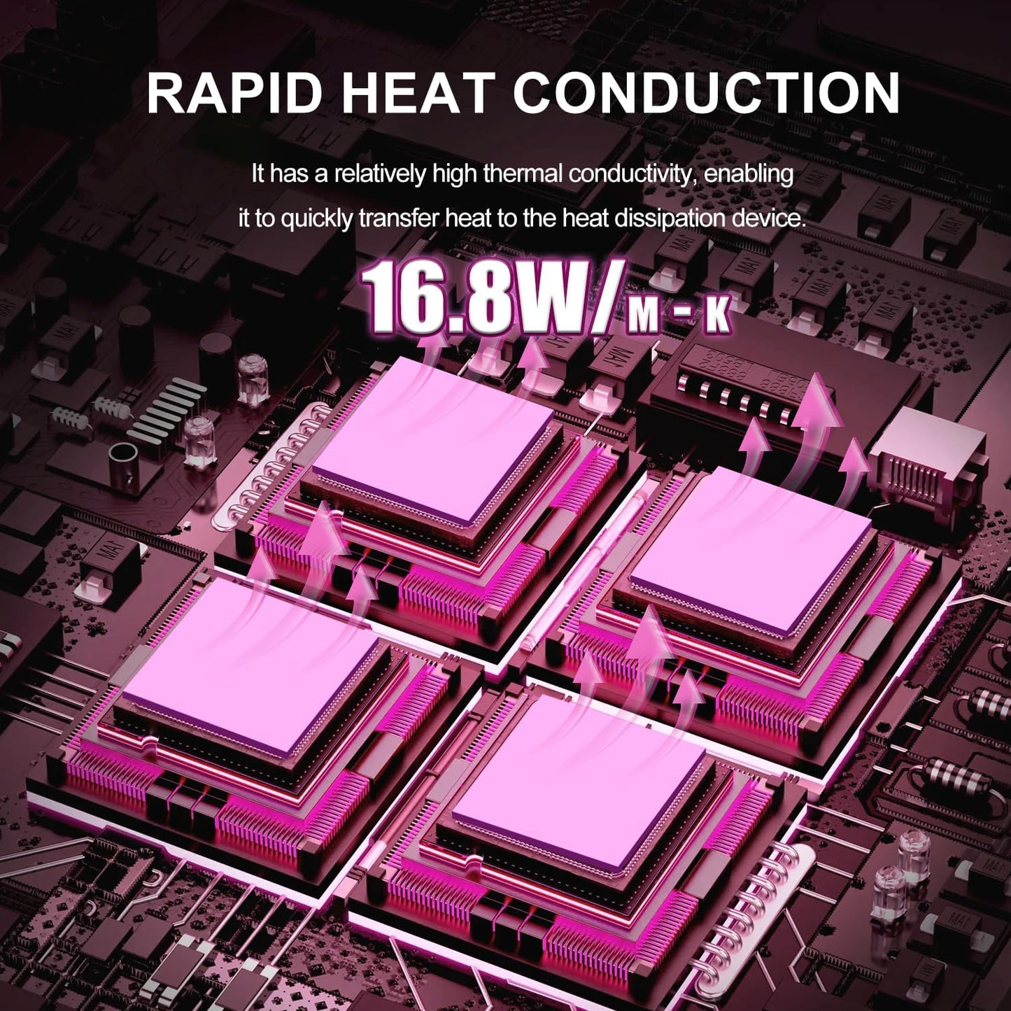 Maxtor Thermal Pad 16.8 W/mK,Thermal Pads for GPU/CPU/LED/Cooler,Excellent Heat Conduction，High Temperature Resistance (120 * 120 * 2.0mm（1pcs）)