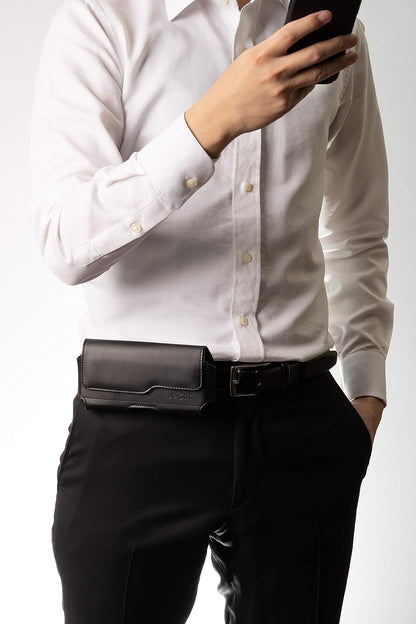 DeBin Case for Galaxy A15 A25 A35 A54 5G A53 A52 A51 A50 A20 Note 20 10+ Note 9 8 XCover Pro S24 FE S23 FE Cell Phone Belt Holder Holster Clip Pouch Cover (Fits Samsung Phone with Otterbox Case) Black