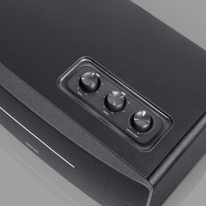 Edifier D12 Integrated Desktop Computer Speakers with Bluetooth 5.0, Wireless Stereo Tabletop Speaker 70 Watts RMS with Subwoofer Line Out, RCA, Aux Input for PC Monitor Laptop -Black