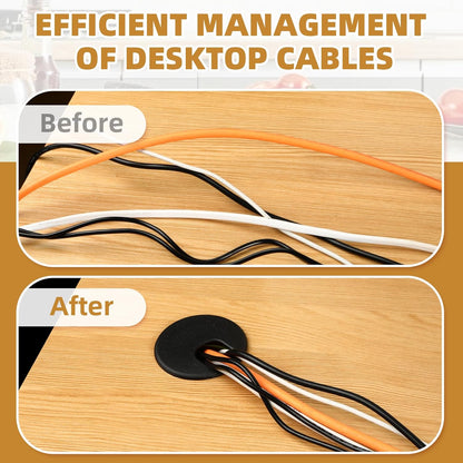 Desk Grommet 1.5 Inch (38 mm) 10 Pieces, Desk Hole Cover for Cables White, ABS Plastic Grommet Hole Cover with Hole Saw for Wires Cables Through The Countertop by XIOGZAXI