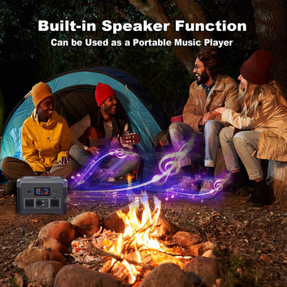 Portable Power Station 600W 665.6Wh LiFePO4 Battery Backup Solar Generator with 2x 600W AC Outlets(Surge 1800W),LED Lights,Music Player&UPS Function for Home,RV,Campinp