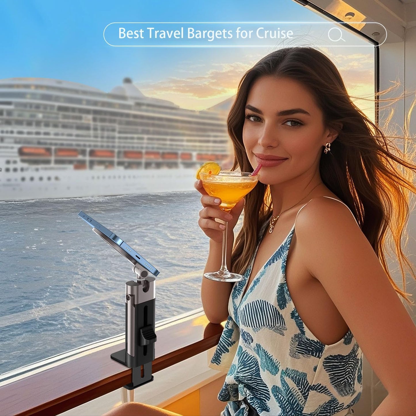 Metal Airplane Travel Essentials Phone Holder Mount for MagSafe N55×40 Magnetic Phone Stand for Desk,Europe Vacation Essentials Universal 360° Swivel Travel Gadgets Cruise Must Haves