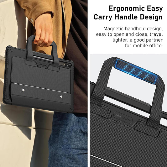 Nillkin for Samsung Galaxy Tab S10 Ultra Carry Go Portable Handle Detachable Keyboard Case with 7 Backlit, Kickstand, Trackpad, S Pen Holder, S9 Ultra 5G (14.6 inch)