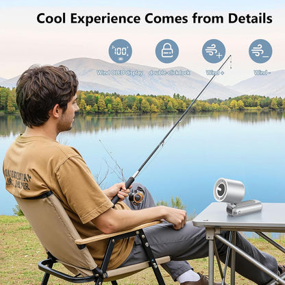 Portable Handheld Mini Fan,Speed(1-100) Adjustable Turbo Personal Fan,4000mAh Battery Rechargeable,AI Digital Display,Gifts for Women Men Camping Travel Summer Outdoor