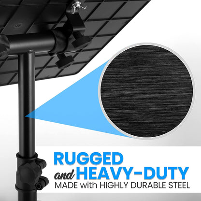 Pyle Universal Laptop Projector Tripod Stand - 2 Pcs Computer, Book, DJ Equipment Holder Mount Height Adjustable Up to 50 Inches w/ 20'' x 16'' Plate Size - Perfect for Stage or Studio Use PLPTS3X2