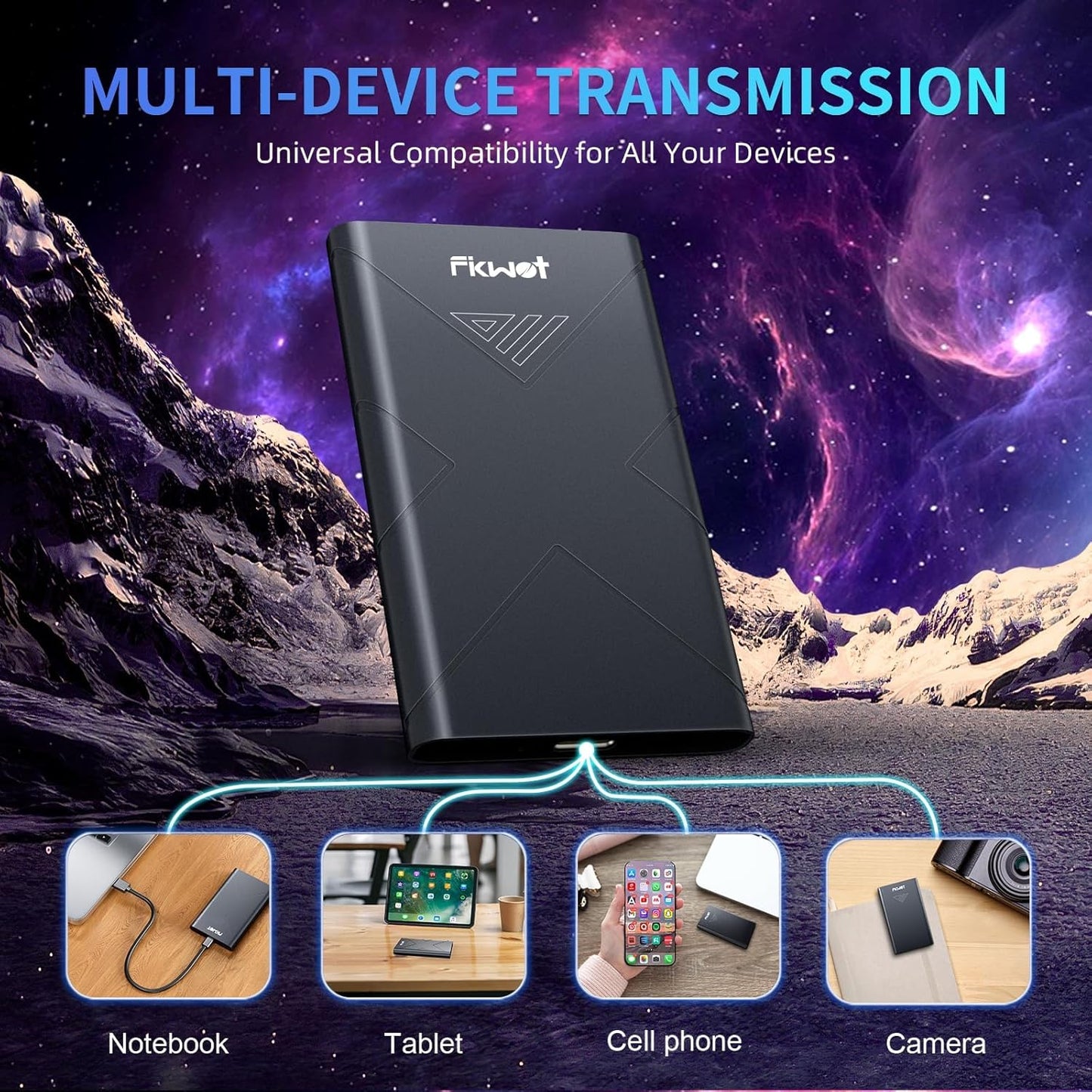 500GB External SSD, Portable SSD, Up to 2000MB/s, USB 3.2 Gen2x2 External Solid State Drives, Compatible with Smart TV, PS5/PS4(Pro), iPhone 15/16, Xbox, Mac & Windows and Other Devices(FP80)