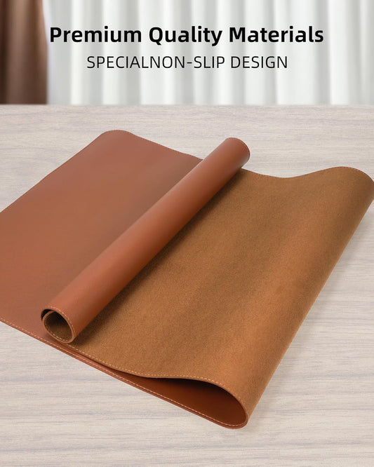 Large Desk Mat55 x24 - Premium Non-Slip Desk Pad, Waterproof and Scratch-Resistant Office Desk Protector, Large Desk pad Workspace Mat for Home and Office(Brown)