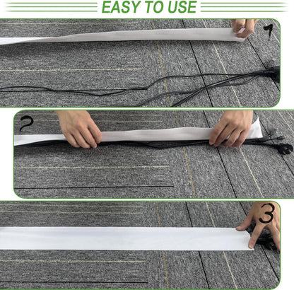 Floor Cable Covers - 20ft Oxford Fabric Cord Protector with Adhesive Hook & Loop,Waterproof Wire Storage Sleeve for Any Floor Surface,Durable Cable Management to Prevent Tripping Hazards (White, 20ft)