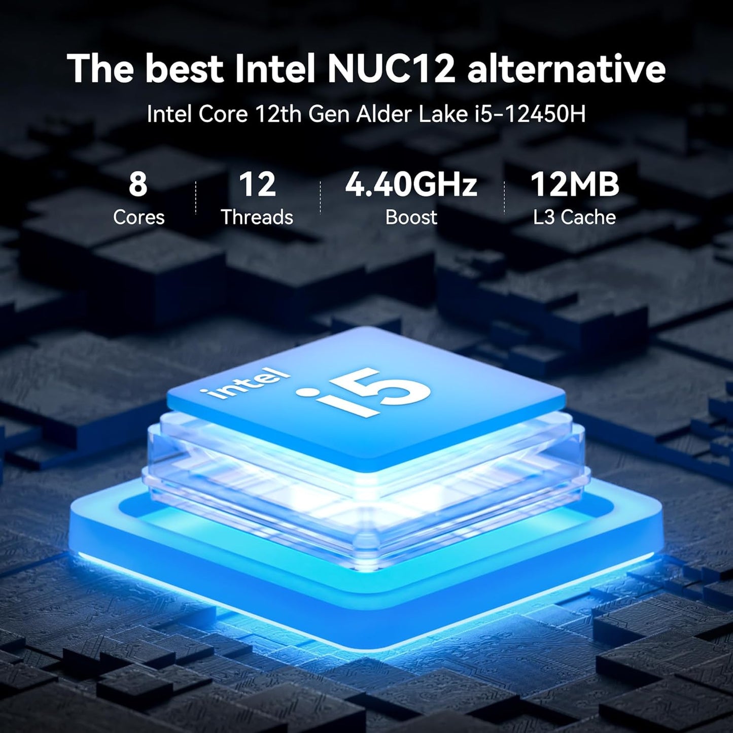 GEEKOM Mini PC IT12(3-Year Quality Support),with 12th Gen Intel i5-12450H Mini Computers,16GB RAM/512GB NVMe PCIe Gen 4 SSD Windows 11 Pro Desktop PC,USB 4.0/2.5G LAN/8K,for Business|Office|Home