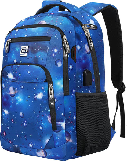 Laptop Backpack,Business Travel Anti Theft Slim Durable Laptops Backpack with USB Charging Port,Water Resistant College Computer Bag for Women & Men Fits 15.6 Inch Laptop and Notebook-Dreamy Blue