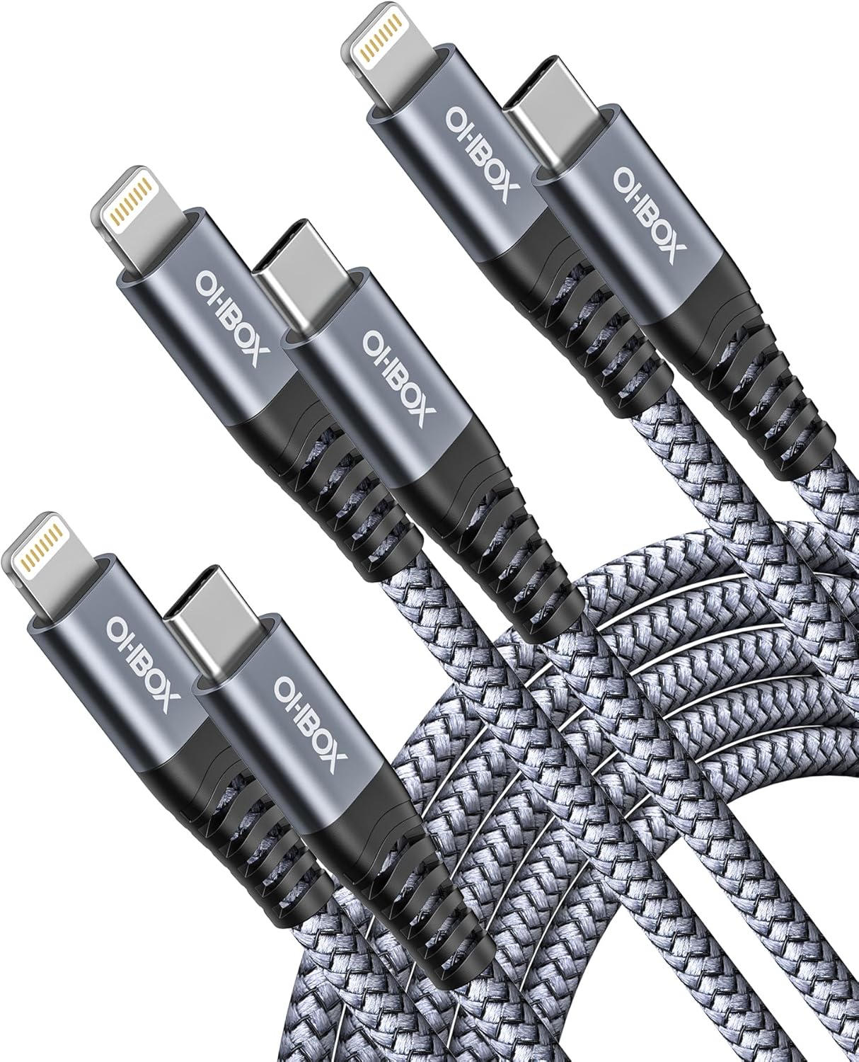 ohbox USB C to Lightning Cable 3Pack 6FT iPhone Fast Charger Cable USB-C iPhone Charging Cord Compatible with iPhone 14 13 13 Pro Max 12 12 Pro Max 11 XS XR X 8 iPad