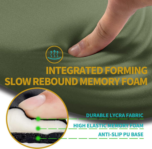 Hokafenle Ergonomic Mouse Pad Wrist Support with Stepped-Wedge Design, Wrist Rest Pain Relief Mousepad Filled with Memory Foam, Carpal Tunnel Mousepad for Wireless Mouse(12x8 inch, Dark Green)