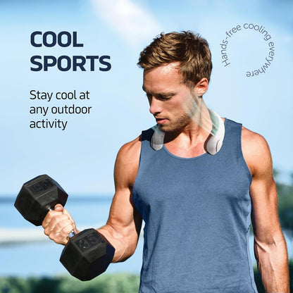 Portable Neck Fan - 3 Speed Rechargeable Bladeless Neck Fan, Adjustable Personal Neck Fan For Women & Men Modern Design, Great Cooling Fan For Travel, Outdoors & Sports