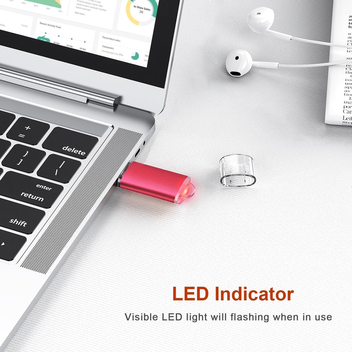 TOPESEL 32GB 10 Pack USB Flash Drive Flash Drive 2.0 Memory Stick Fold Storage Thumb Stick Jump Drive Pen Swivel Design for PC laptops, Tablets, TVs, car Audio (5 Mixed Colors)