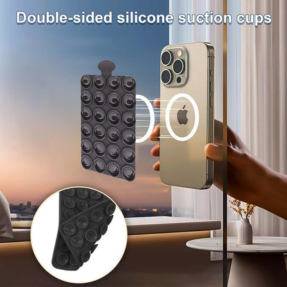 3-Pcs Double-Sided Suction Phone Mount, Sticky Phone Grip with Higher Suction Power,Hands-Free Phone Accessories Holder for Selfie and Video on iPhone and Android Phones.