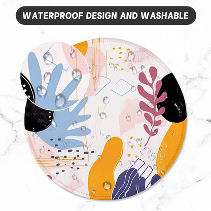 ITNRSIIET Round Mouse Pad with Stitched Edge Premium-Textured Waterproof Non-Slip Rubber Base Desktop Protection Mat Diameter 8.7 inches, Floral Fantasy