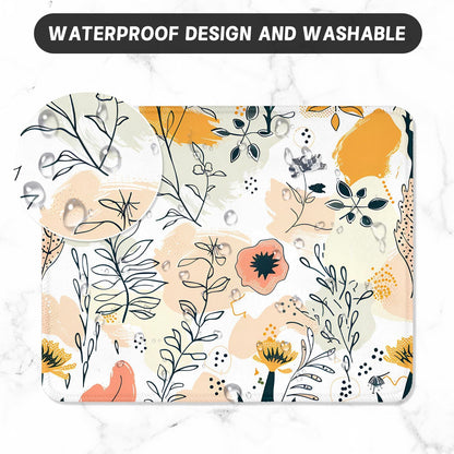 ITNRSIIET Mouse Pad with Stitched Edge Premium Textured Smooth Precise Operation Waterproof Washable Non-Slip Rubber Base Desktop Protection Mat, 10.2×8.3×0.12 inches, Beautiful Flowers