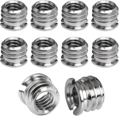 1/4"-20 Female to 3/8"-16 Male Tripod Thread Adapter LUORNG 10PCS Standard Screw Adapter Reducer Bushing Converter for DSLR Camera Camcorder Monopod Stand, 3/8 to 1/4 Tripod