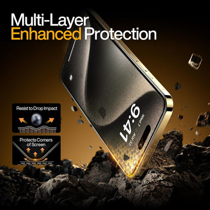 SMARTDEVIL 2 Pack Screen Protector for iPhone 15 Pro Tempered Glass, HD Clear Film, Easy Installation, Dust-Free & Bubble-Free