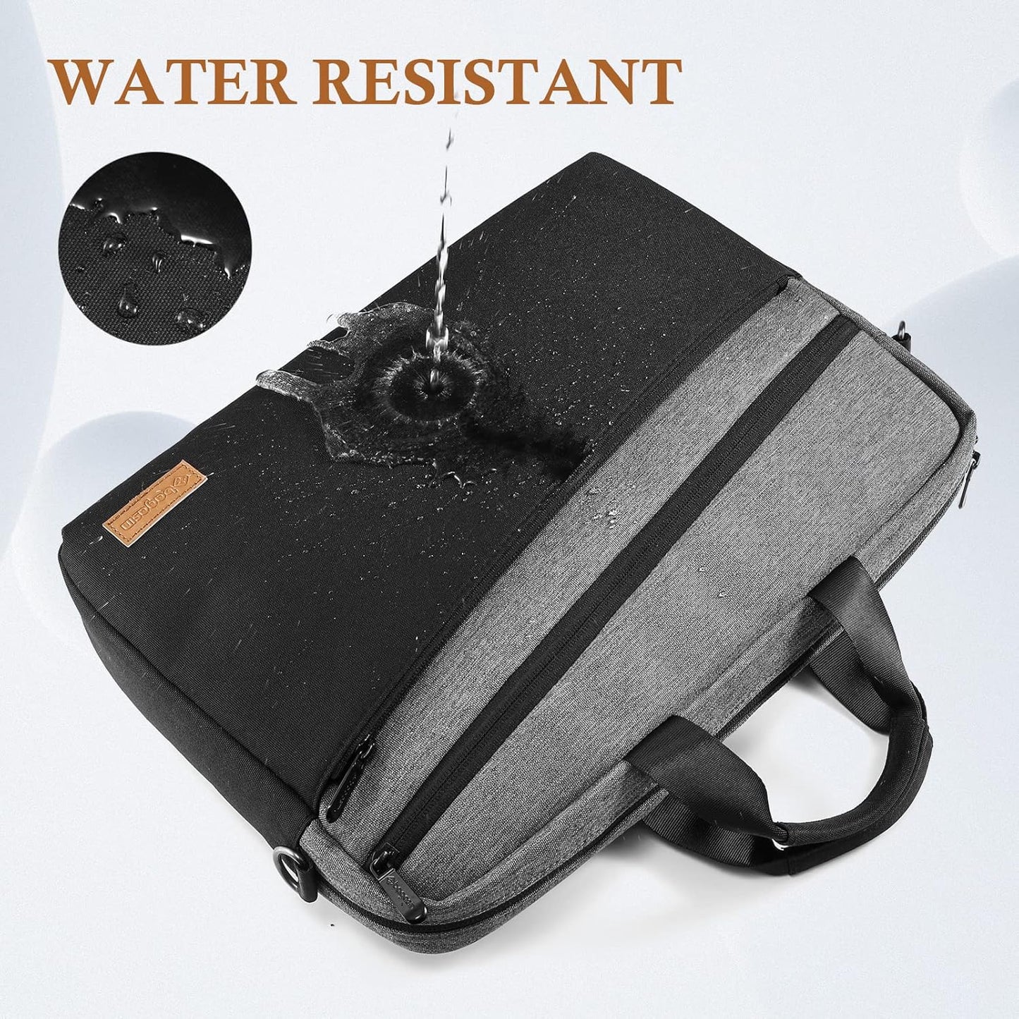 15 15.6 16 17 17.3 inch Laptop Computer PC Shoulder Bag Carrying Case, Water-Repellent Briefcase