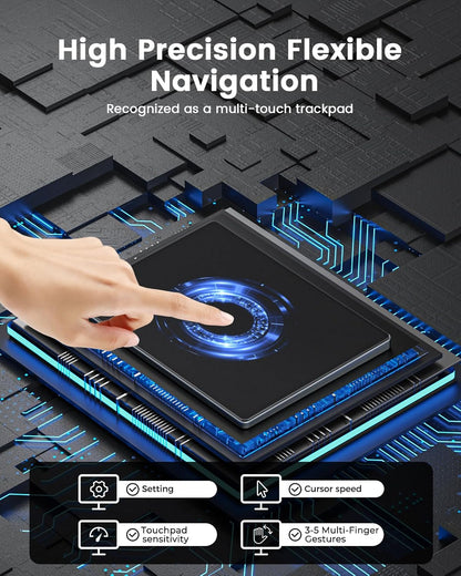 seenda Trackpad, Upgrade Smooth Glass Surface with Multi-Touch, Aluminum Slim USB Wired Win/Mac Touchpad with High Precision Navigation for Windows 10/11 Computer and iMac, MacBook Air/Pro