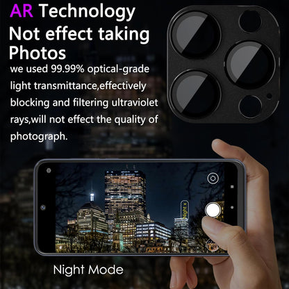 2 Pack Camera Lens Protector for iPhone 14 Pro/iPhone 14 Pro Max,[Not Easy to Breakn ] AR Tempered Glass Strong Adsorption Metal Camera Cover Screen-Black