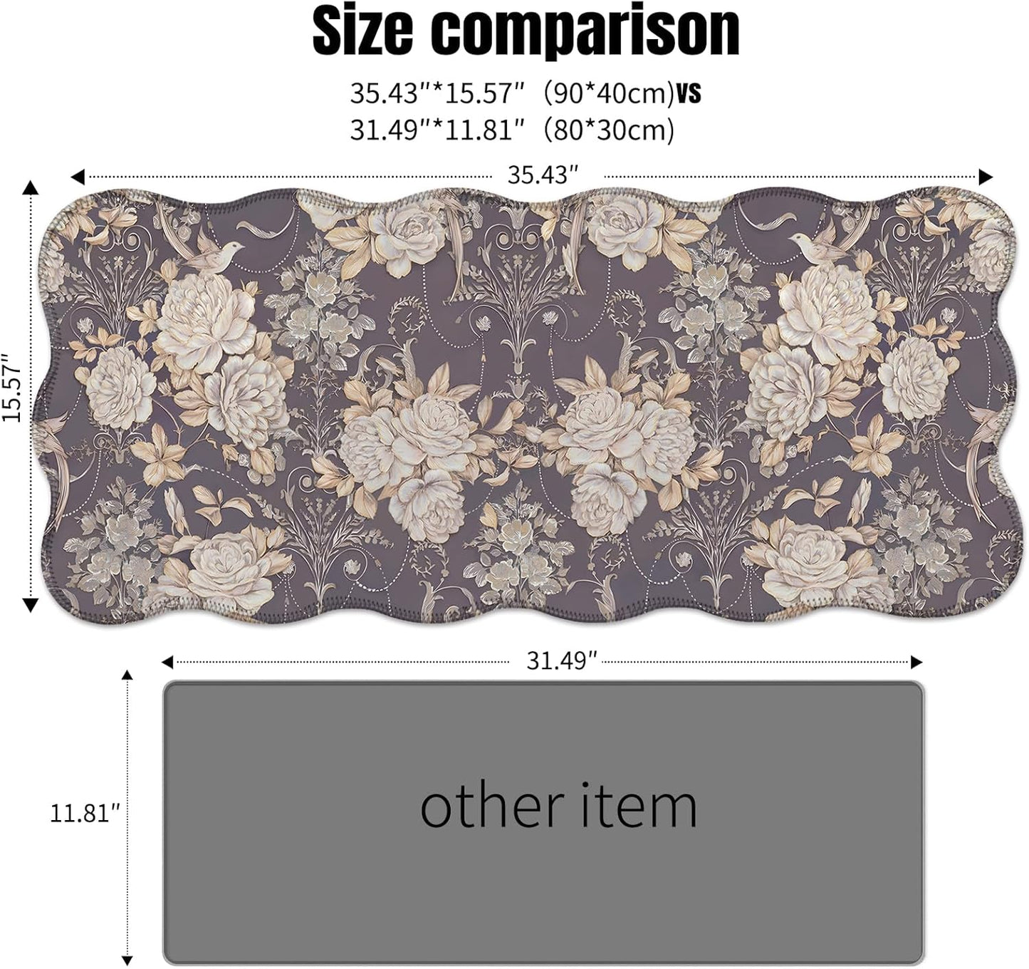 Galdas Gaming Mouse Pad XXL XL Large Long Extended Big Mousepad Non-Slip Rubber Keyboard Mouse Pad with Stitched Edges for Laptop Home Office (35.48x15.75x0.08 Inch)