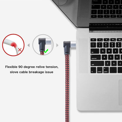 Male to Male Audio Cable 15Ft, 90 Degree TRRS 3.5mm 4 Pole Nylon Braided Stereo Aux Cable for Headphones, PS4, Phone, Tablet, Headset, PC, Laptop and More (15Ft)