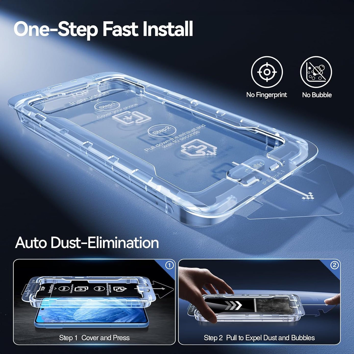 SMARTDEVIL [3+3 Pack for Google Pixel 8A Screen Protector with Camera Lens Protector, Finger Print Reader Compatible, Fast & Easy Installation, Clear 9H Tempered Glass Film, Alignment Frame