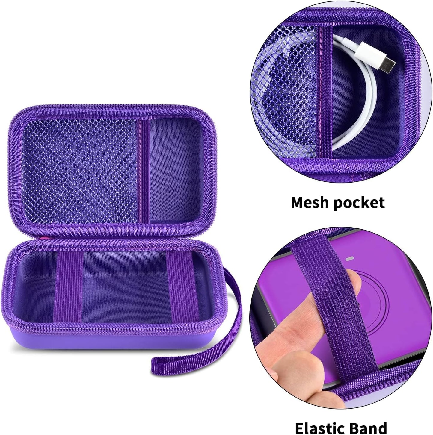 Travel Case for UCOMX for Nano/for Iseyyox/for LISEN/for RTOPS 3 in 1 Wireless Charger, Foldable Magnetic Charging Station Storage Holder Bag for Fast Charge Pad Cable and Adapter, Purple-Box Only