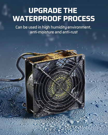 DEWENWILS 120V AC Fan, Waterproof Exhaust Fan 120mm, 18W 2850RPM 90CFM, DIY Cooling Fan for Refrigerator, Computer Case, Compressor Engine, Generator, UL Listed