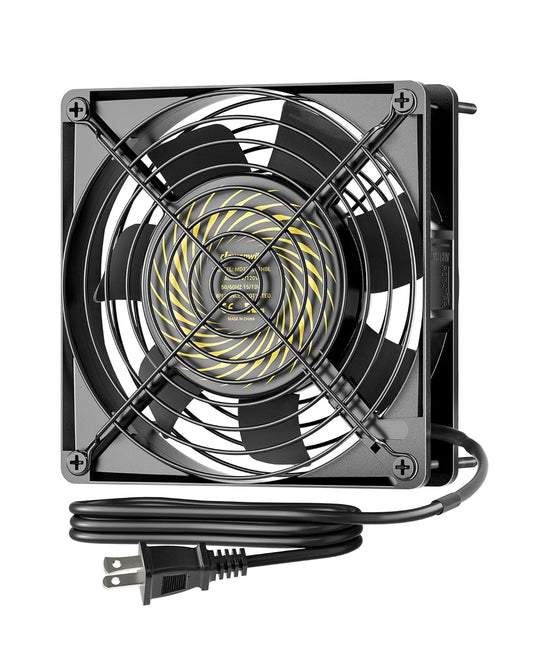 DEWENWILS 120V AC Fan, Waterproof Exhaust Fan 120mm, 13W 2800RPM 60CFM, DIY Cooling Fan for Refrigerator, Computer Case, Compressor Engine, Generator, UL Listed